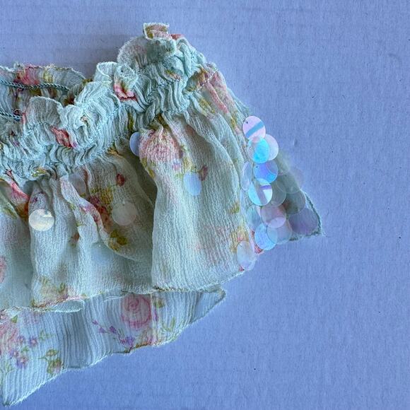 Md NWT Y2K VTG Victorias Secret 2004 Rare Silk Sequin Rose Panty Floral Lingerie - Picture 4 of 8